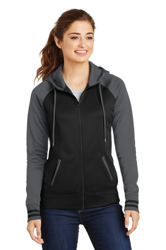 LST236 Ladies Sport-Wick Varsity Fleece Full-Zip Hooded Jacket