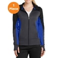 thumbnail image 1 of Sport-Tek LST245 Ladies Tech Fleece Colorblock Full-Zip Hooded Jacket , Black/ Graphite Heather/ True Royal, 4XL, Womens Hoodies, 1 of 1