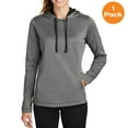 thumbnail image 1 of Sport-Tek LST264 Ladies PosiCharge Sport-Wick Heather Fleece Hooded Pullover, Black Heather, L, Womens Activewear, 1 of 1