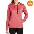 thumbnail image 1 of Sport-Tek LST264 Ladies PosiCharge Sport-Wick Heather Fleece Hooded Pullover, Deep Red Heather, 4XL, Womens Hoodies, 1 of 1