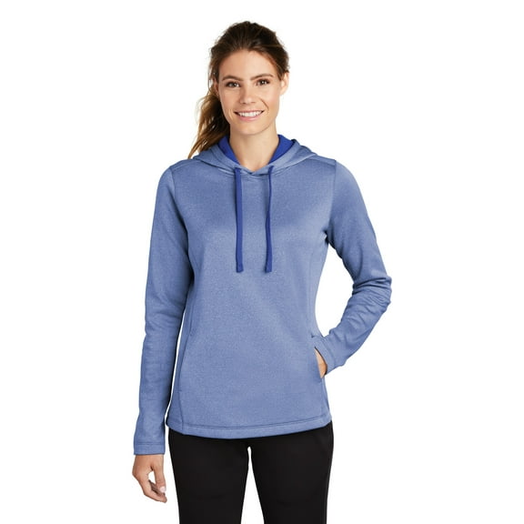 Sport-Tek LST264 Ladies PosiCharge Sport-Wick Heather Fleece Hooded Pullover, Womens Activewear
