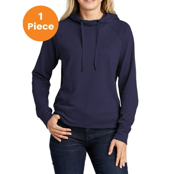 Sport-Tek LST272 Ladies Lightweight French Terry Pullover Hoodie, True Navy, S, Womens Hoodies