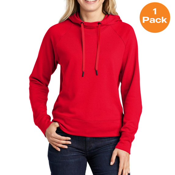 Sport-Tek LST272 Ladies Lightweight French Terry Pullover Hoodie, True Red, XXL, Womens Hoodies