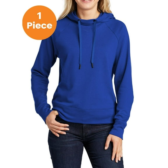 Sport-Tek LST272 Ladies Lightweight French Terry Pullover Hoodie, True Royal, L, Womens Hoodies
