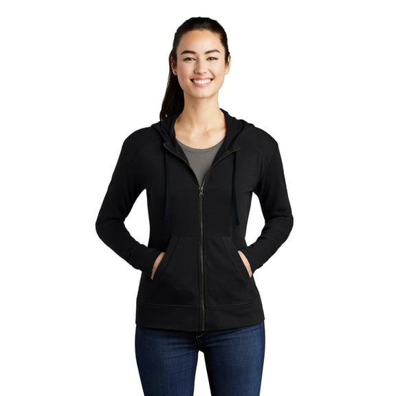 Sport-Tek LST293 Ladies PosiCharge Tri-Blend Wicking Fleece Full-Zip Hooded Jacket, Womens Hoodies