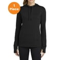 thumbnail image 1 of Sport-Tek LST296 Ladies PosiCharge Tri-Blend Wicking Fleece Hooded Pullover, Black Triad Solid, XS, Womens Activewear, 1 of 1