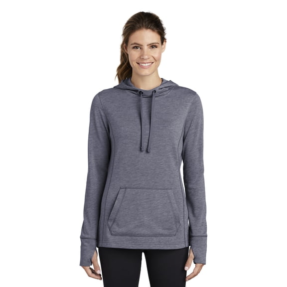 Sport-Tek LST296 Ladies PosiCharge Tri-Blend Wicking Fleece Hooded Pullover, Womens Activewear
