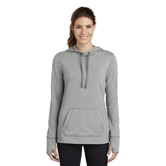 Sport-Tek LST296 Ladies PosiCharge Tri-Blend Wicking Fleece Hooded Pullover, Womens Hoodies