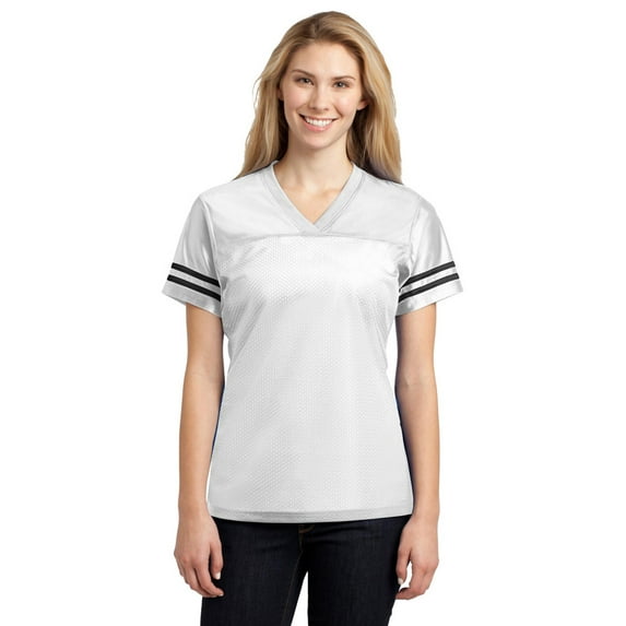 Sport-Tek LST307 PosiCharge Women's Replica Jersey - White/ Black - S