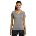 thumbnail image 1 of Sport-Tek LST361 Colorblock Ladies Contender T-Shirt - Vintage Heather/ Gold - XS, 1 of 2