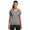 thumbnail image 1 of Sport-Tek LST361 Colorblock Ladies Contender T-Shirt - Vintage Heather/ Purple - Large, 1 of 2