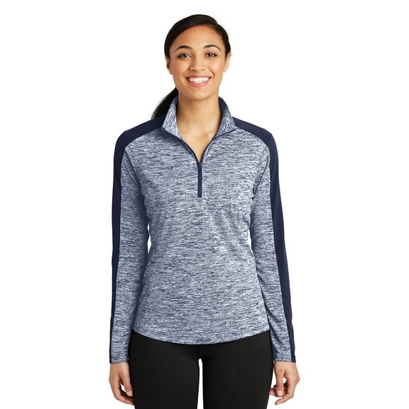 Sport-Tek LST397 PosiCharge Electric Heather Colorblock 1/4-Zip Pullover, Womens Activewear Jackets