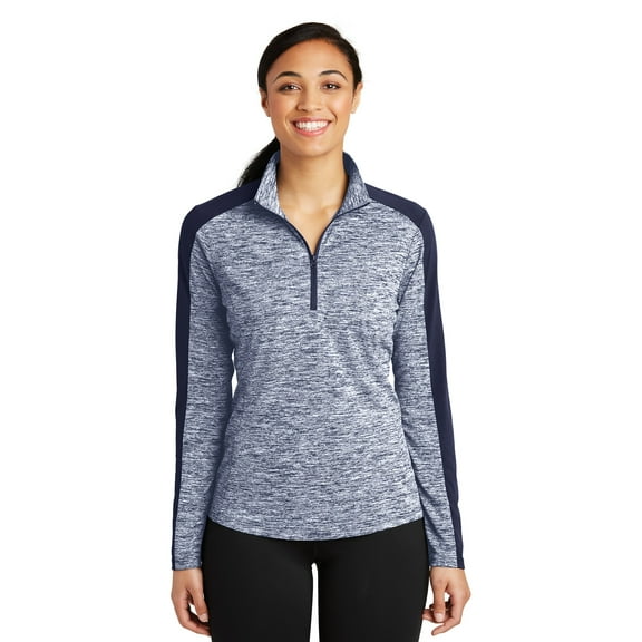 Sport Tek Adult Female Women Electric Heather Pullover Tr Navy E/T Ny 2X-Large