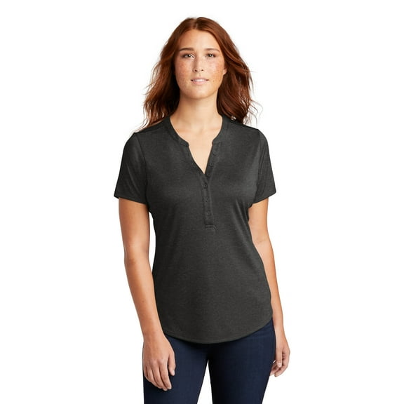 Sport-Tek LST468 Ladies Endeavor Henley, Womens Workout Tops