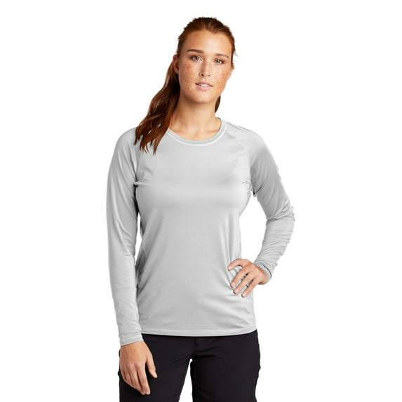 Sport-Tek LST470LS Ladies Long Sleeve Rashguard Tee, Womens Swimsuit Tops