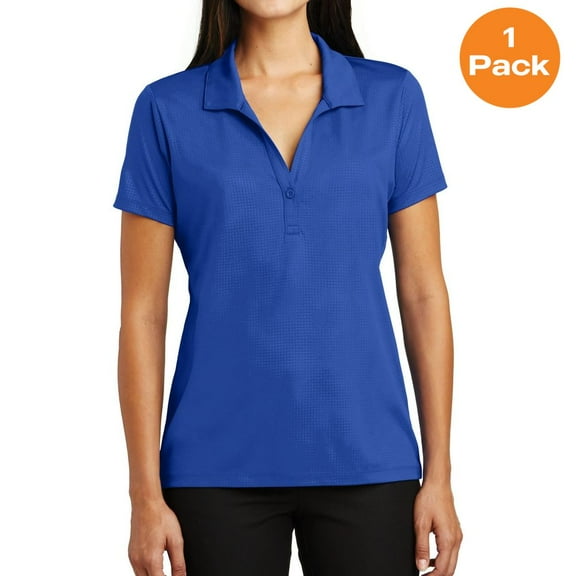Sport-Tek LST630 Ladies Embossed PosiCharge Tough Polo, True Royal, M, Mens Polo Shirts