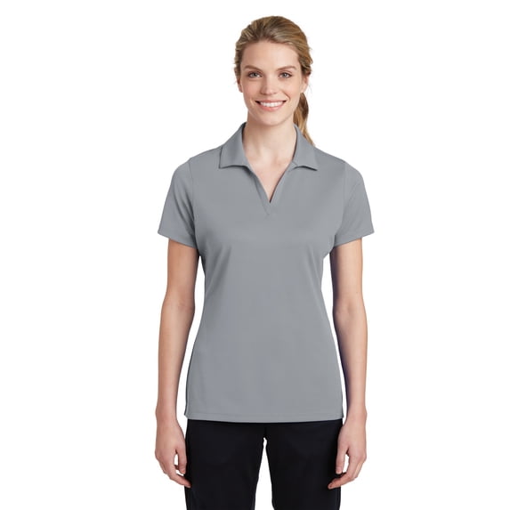 Sport-Tek LST640 Ladies PosiCharge Racer Mesh Polo, Silver - Extra Small