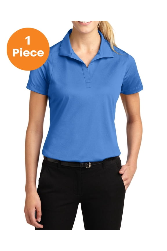 LST650 Ladies Micropique Sport-Wick Polo Shirt, Blue Lake, M, Womens Polo Shirts
