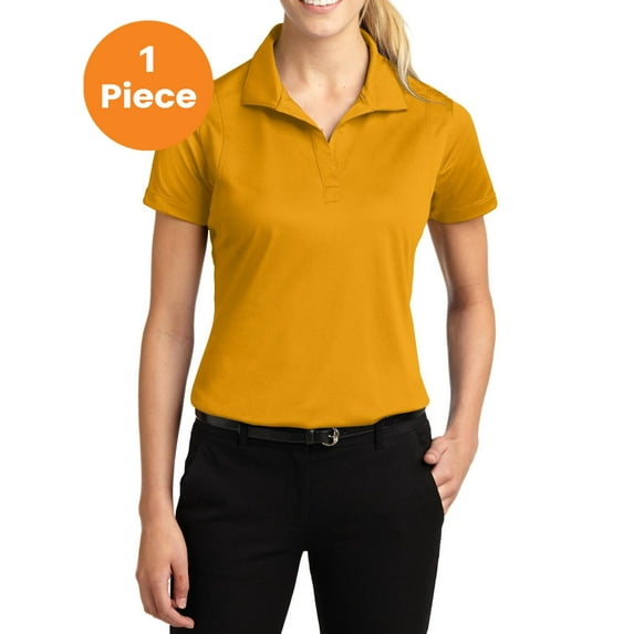 Sport-Tek LST650 Ladies Micropique Sport-Wick Polo Shirt, Gold, L, Big Girls Shirts & Blouses