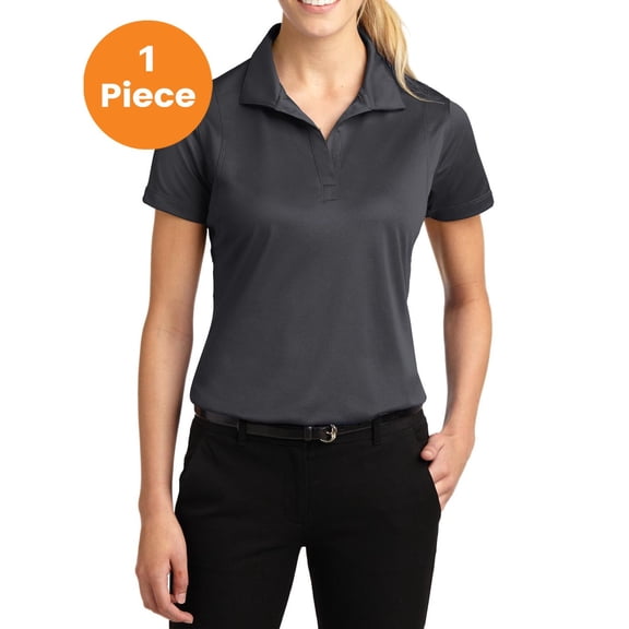 Sport-Tek LST650 Ladies Micropique Sport-Wick Polo Shirt, Iron Grey, M, Big Girls Shirts & Blouses