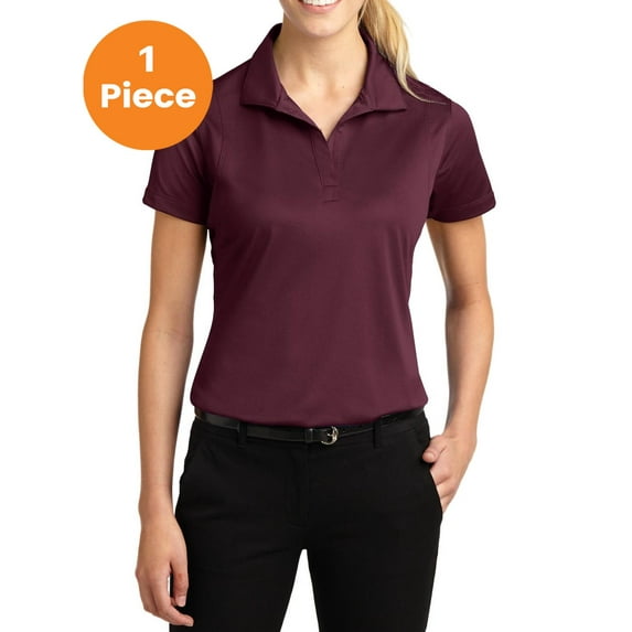 Sport-Tek LST650 Ladies Micropique Sport-Wick Polo Shirt, Maroon, XL, Big Girls Shirts & Blouses