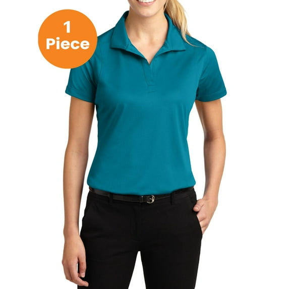 Sport-Tek LST650 Ladies Micropique Sport-Wick Polo Shirt, Tropic Blue, XXL, Big Girls Shirts & Blouses