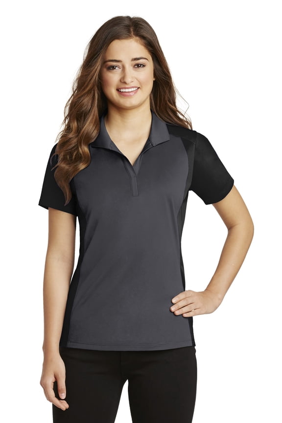 LST652 Ladies Colorblock Micropique Sport-Wick Polo, Plus Size Tops