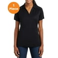 thumbnail image 1 of Sport-Tek LST653 Ladies Micropique Sport-Wik Piped Polo , Black/ Iron Grey, 4XL, Plus Size Tops, 1 of 1