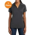 thumbnail image 1 of Sport-Tek LST653 Ladies Micropique Sport-Wik Piped Polo , Iron Grey/ White, 4XL, Womens Polo Shirts, 1 of 1