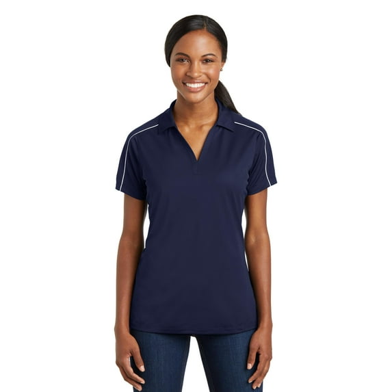 Sport-Tek LST653 Ladies Micropique Sport-Wik Piped Polo , Womens Polo Shirts