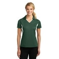 thumbnail image 1 of Sport-Tek LST655 Ladies Side Blocked Micropique Sport-Wick Polo Shirt, Forest Green/White, XL, 1 of 2