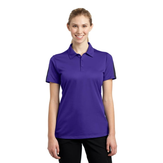 Sport-Tek LST695 Womens PosiCharge Active Textured Colorblock Polo Sport Shirt