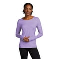 thumbnail image 1 of Sport-Tek LST710 Ladies Exchange 1.5 Long Sleeve Crew Tee, Hyacinth Heather, 3XL, Womens Clothing, Womens Activewear, 1 of 3