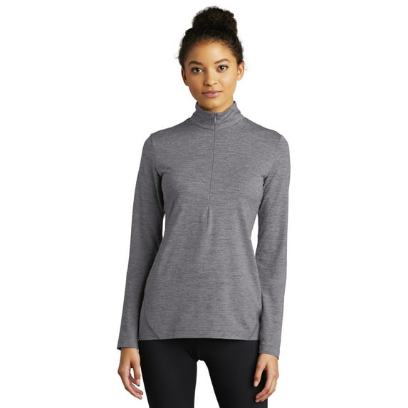 Sport-Tek LST711 Ladies Exchange 1.5 Long Sleeve 1/2-Zip Pullover, Grey Heather, M