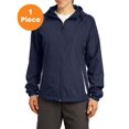 thumbnail image 1 of Sport-Tek LST76 Ladies Colorblock Hooded Jacket , True Navy/White, 4XL, Womens Coats, 1 of 1