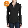 thumbnail image 1 of Sport-Tek LST853 Ladies Sport-Wick Stretch Contrast Full-Zip Jacket, Black/ Charcoal Grey, XS, Womens Activewear, 1 of 1