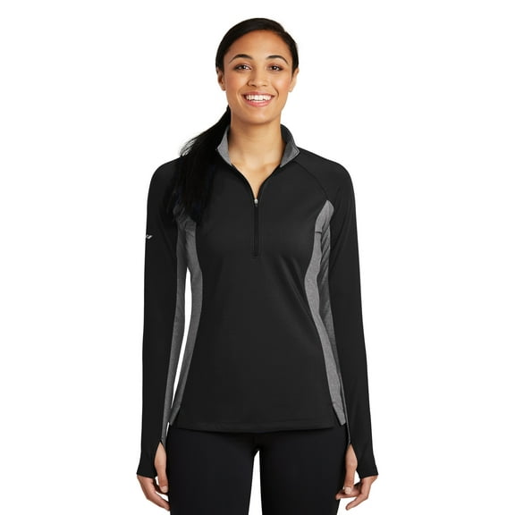 Sport-Tek LST854 Ladies Sport-Wick Stretch Contrast 1/2-Zip Pullover