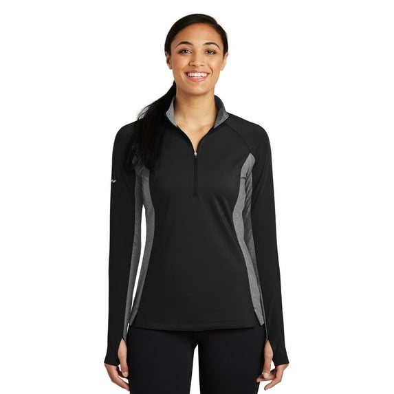 Sport-Tek LST854 Ladies Sport-Wick Stretch Contrast 1/2-Zip Pullover, Womens Sweaters