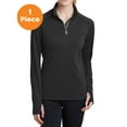 thumbnail image 1 of Sport-Tek LST860 Ladies Sport-Wick Textured 1/4-Zip Pullover, Black, XXL, Womens Sweaters, 1 of 1