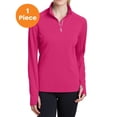 thumbnail image 1 of Sport-Tek LST860 Ladies Sport-Wick Textured 1/4-Zip Pullover, Pink Raspberry, M, Womens Sweaters, 1 of 1