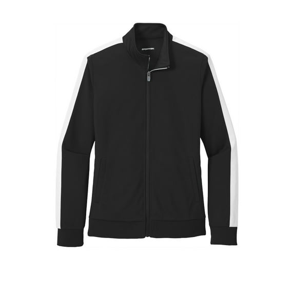 Sport-Tek LST94 Ladies Full-Zip Tricot Track Jacket , True Royal/ White, 4XL, Womens Activewear