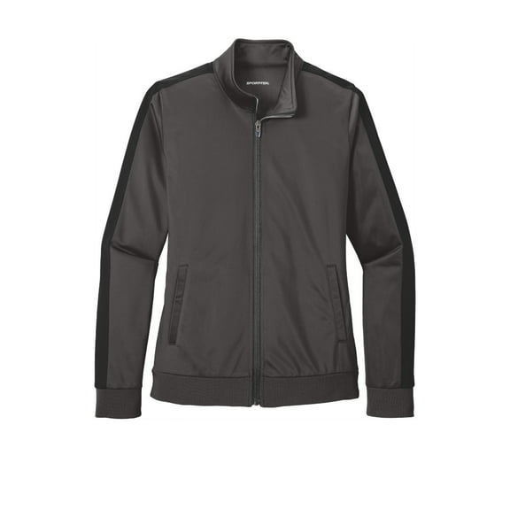 Sport Tek Adult Female Women Plain Long Sleeves Jacket Graph Grey/Blk Large