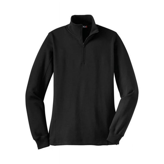 Sport-Tek Ladies 1/4-Zip Sweatshirt, Black XS