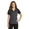 thumbnail image 1 of Sport-Tek Ladies Colorblock Micropique Sport Wick Polo-XS (Iron Grey/ Black), 1 of 6