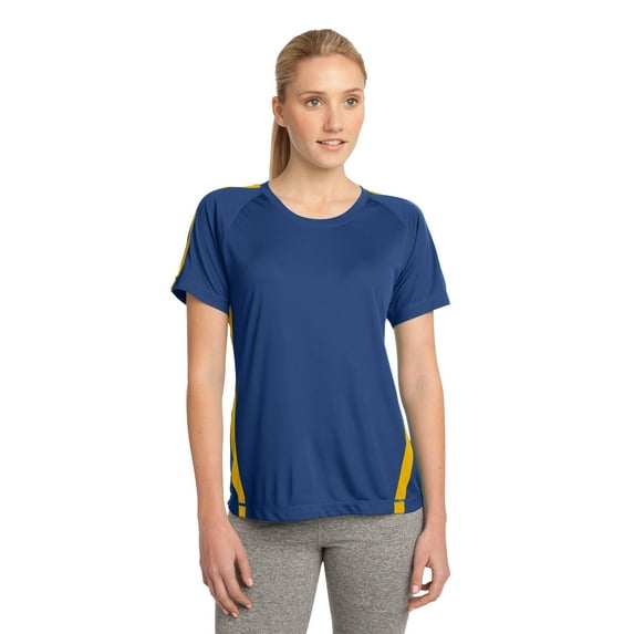 Sport-Tek Ladies Colorblock PosiCharge Competitor Tee-2XL (True Royal/ Gold)