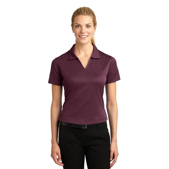 Sport-Tek Ladies Dri Mesh V Neck Polo-3XL (Maroon)