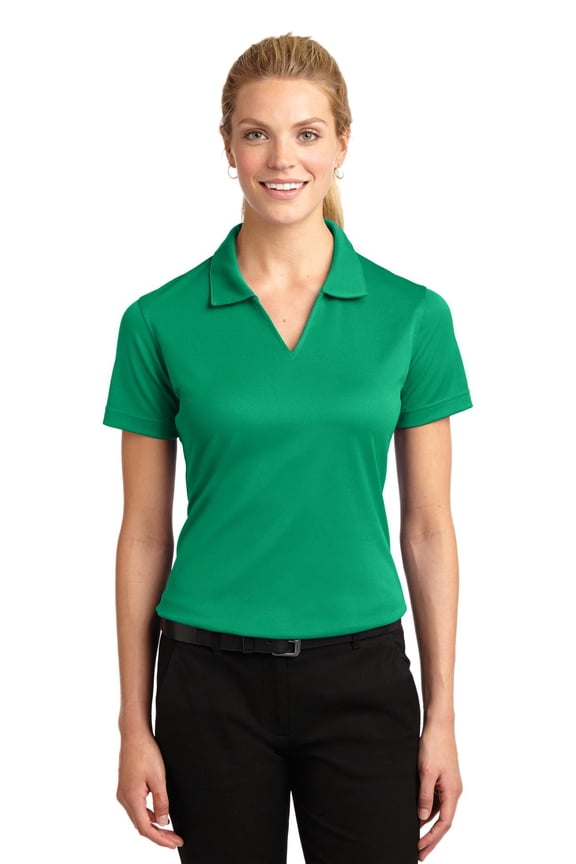 L469 Ladies Dri-Mesh V-Neck Polo Shirt, Womens Polo Shirts