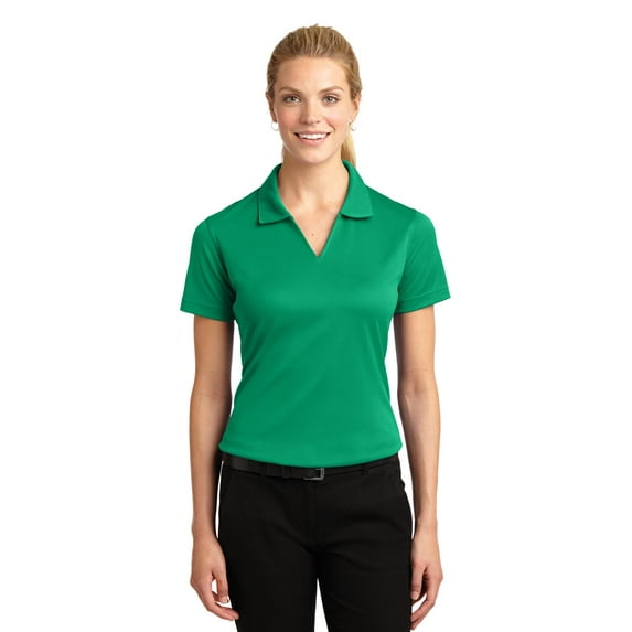 Sport-Tek L469 Ladies Dri-Mesh V-Neck Polo Shirt, Kelly Green, L