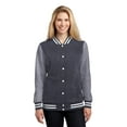 thumbnail image 1 of Sport-Tek Adult Female Women Fleece Letterman Jacket, 1 of 6
