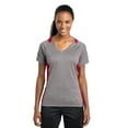 thumbnail image 1 of Sport-Tek Ladies Heather Colorblock Contender Neck Tee-L (Vintage Heather/ True Red), 1 of 6